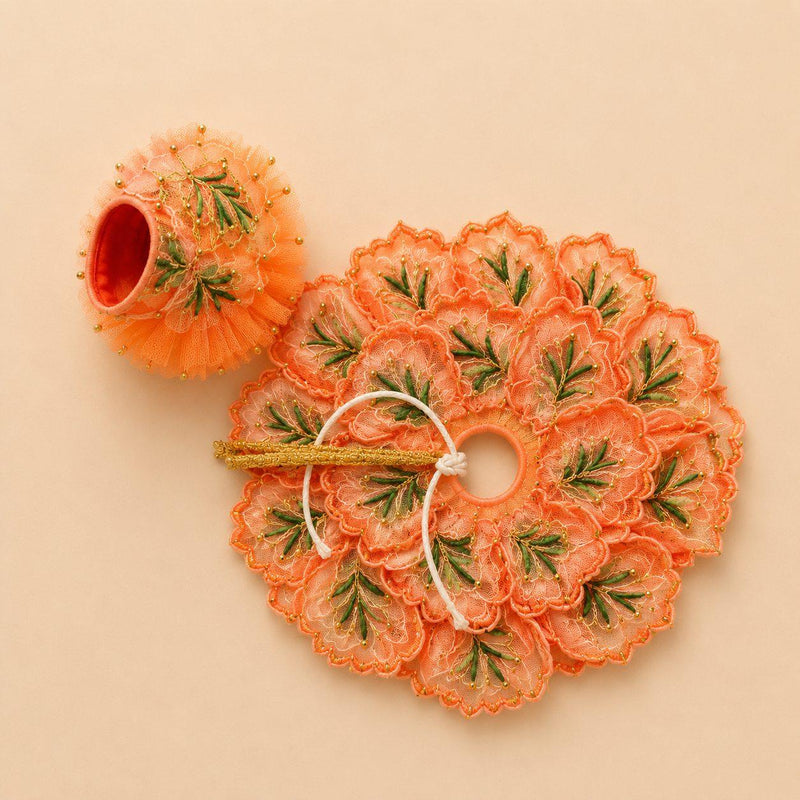 Laddu Gopal Shringar Poshak for Devotional Pooja in Orange