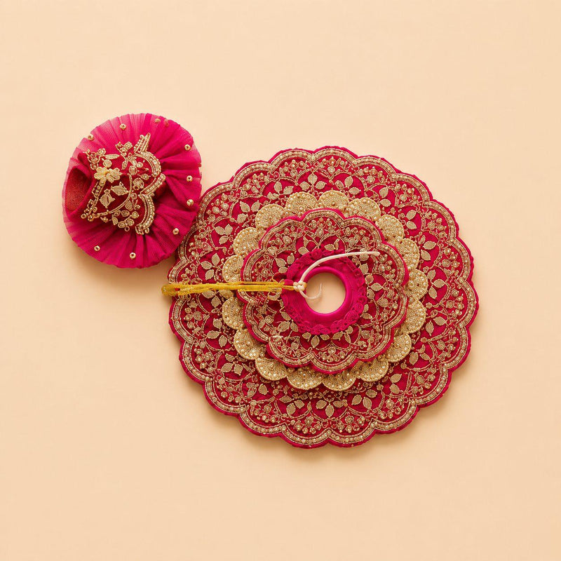 Divine Pink Poshak for Laddu Gopal Shringar & Pooja