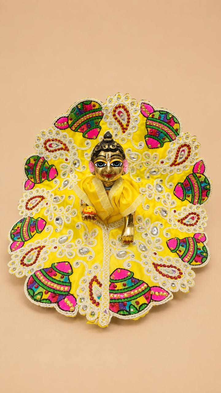 Laddu Gopal Yellow Poshak for Divine Shringar & Pooja
