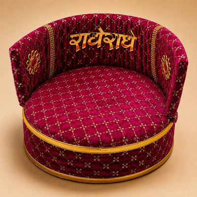 Round Sofa Singhasan for Laddu Gopal Bal Gopal Kanha Ji Mandir