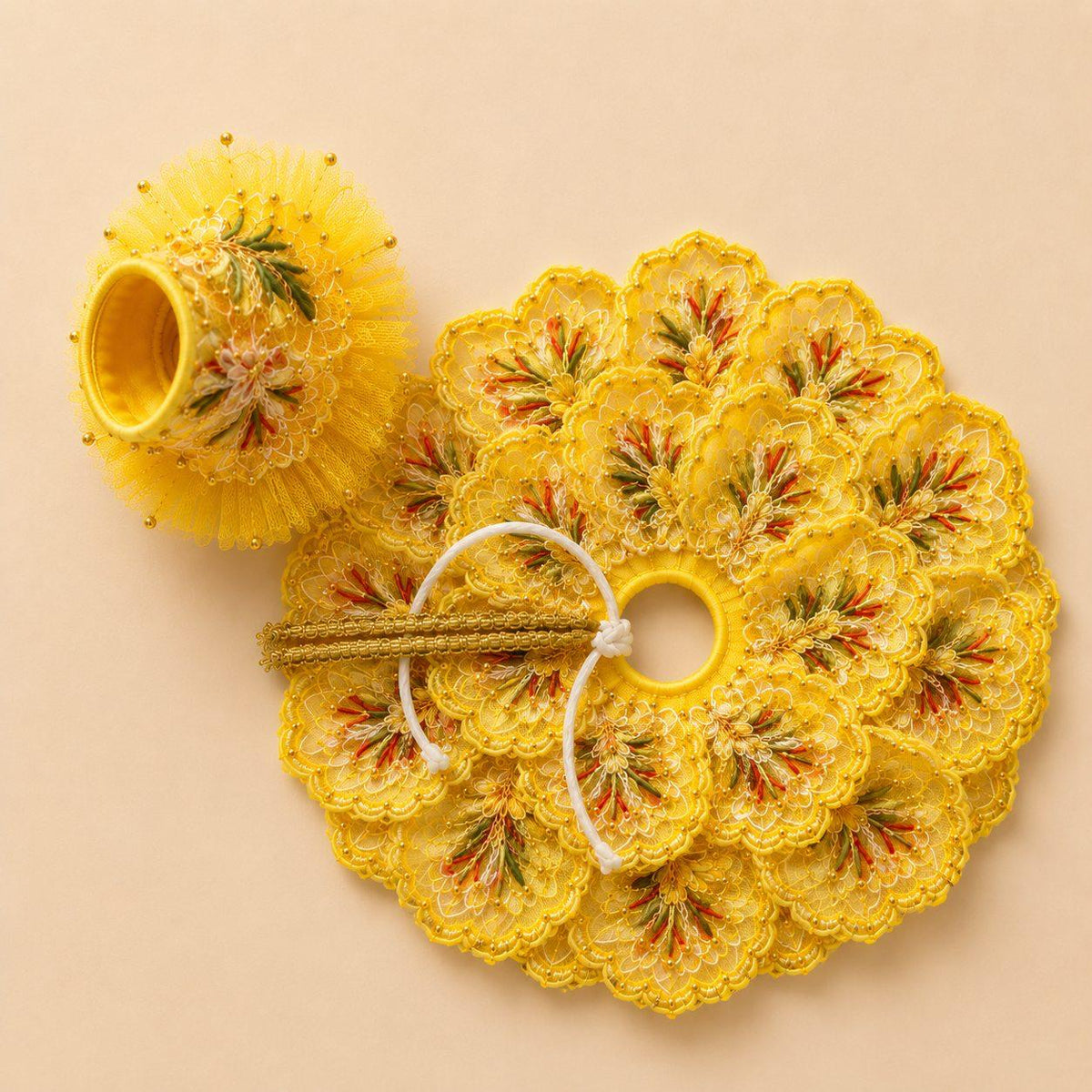 Laddu Gopal Shringar Poshak for Devotional Pooja in Orange