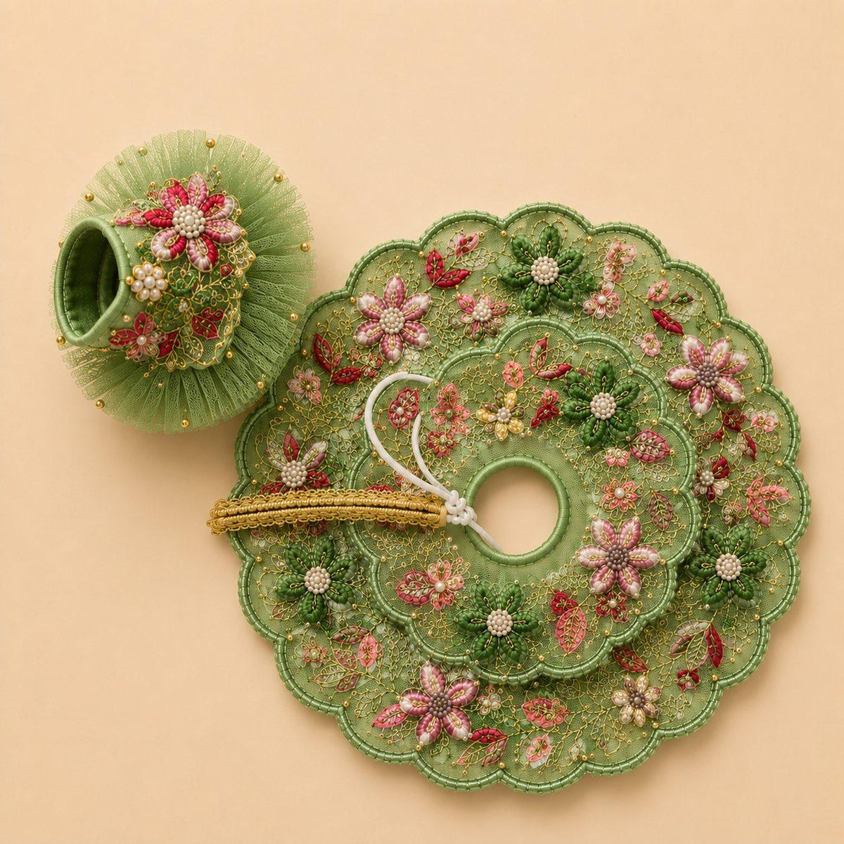 Elegant Pink Poshak for Laddu Gopal Shringar