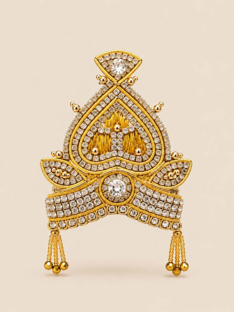 Golden Mukut for Laddu Gopal Krishna Radha Shringar Pooja
