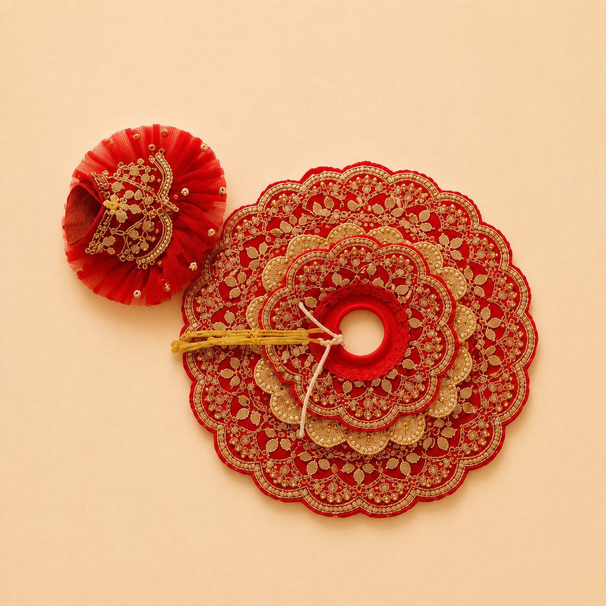 Divine Pink Poshak for Laddu Gopal Shringar & Pooja