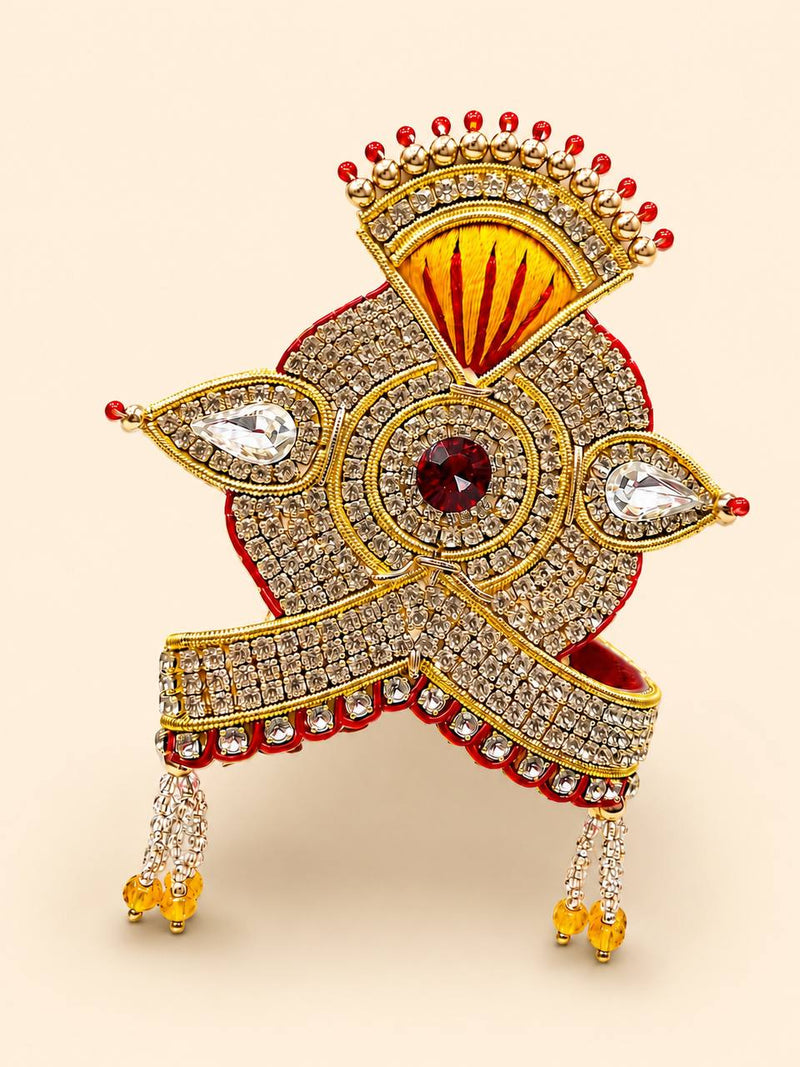 Laddu Gopal Mukut Yellow Stone Crown Kanha Ji Shringar