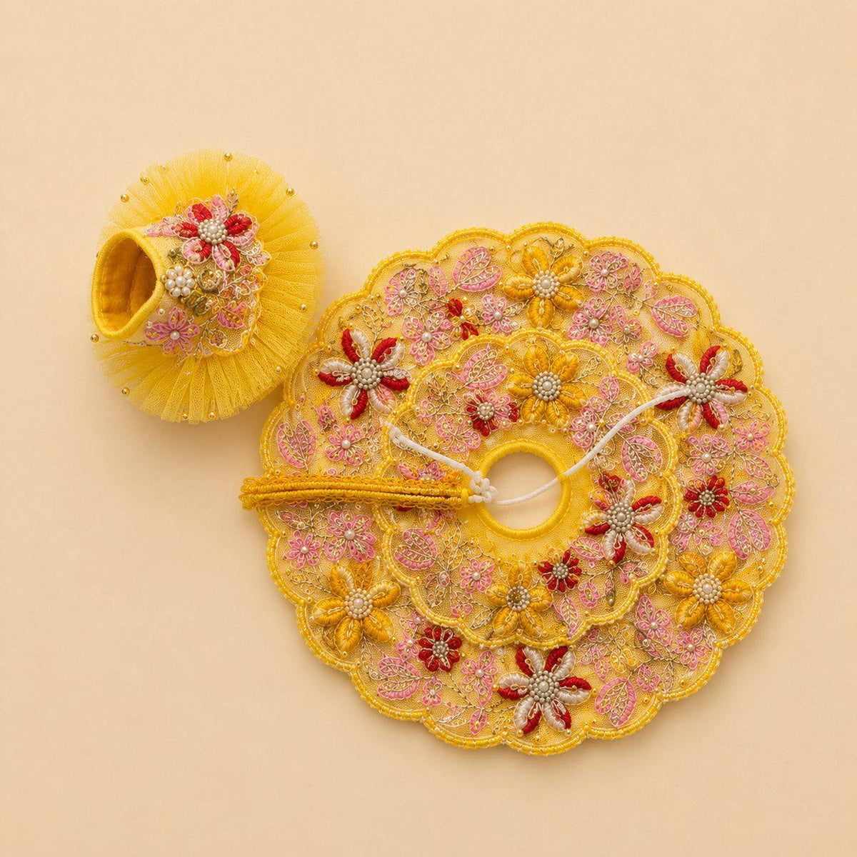 Elegant Pink Poshak for Laddu Gopal Shringar